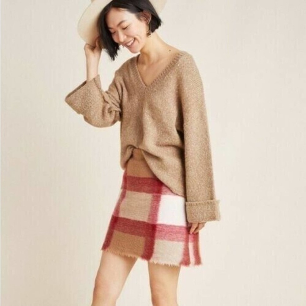 Anthropologie Maggie Bell-Sleeved Sweater in Honey Size XS Wool Blend